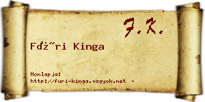 Füri Kinga névjegykártya
